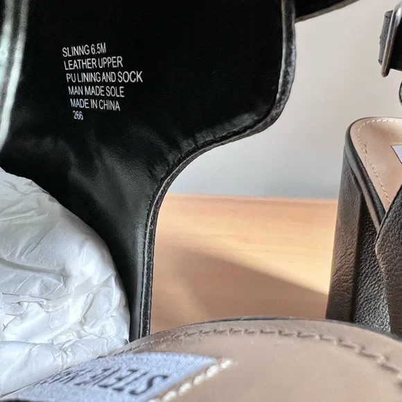 NWOT Steve Madden “talento” leather 4”chunky heel SIZE 6.5M - Picture 4 of 8